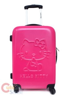 Sanrio Hello Kitty Luggage Trolley Bag 24 Hard Case Emblems Pink