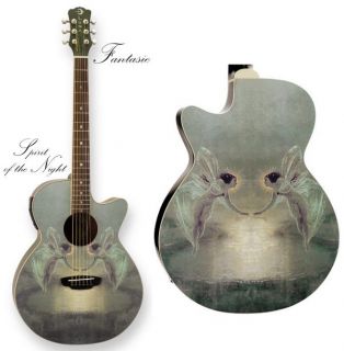 New Luna Acoustic Electric Guitar w Spirit of The Night Art 4158