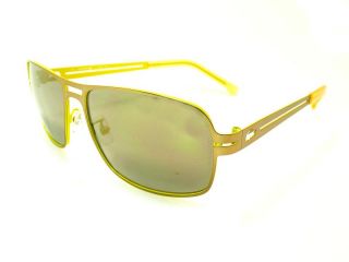 New Lacoste L108S Bronze Yellow 58 15 Mens Sunglasses with Mirror