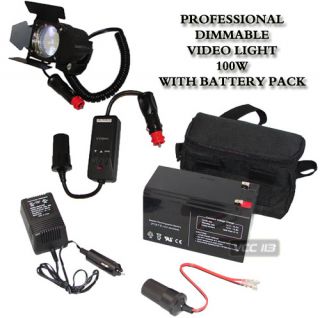Dimmer 100W Camera Video Camcorder Light w Battery
