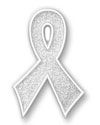 Lung Cancer Awareness Sparkle Bling Ribbon Lapel Pin