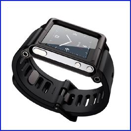 LunaTik Watch Band for iPod Nano 6 Aluminum Wrist Watch Cover Black