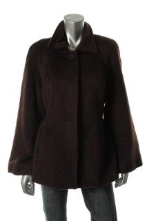 Anne Klein New Brown Alpaca Wide Sleeve Belted Lined Coat Jacket M