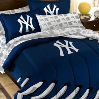 5pc NEW YORK YANKEES Baseball TWIN BED IN BAG   MLB Laces Comforter