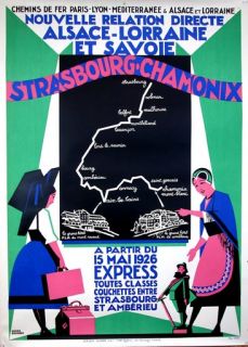 Roger Broders Chamonix Strasbourg 1926 PLM New Routes