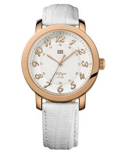 Tommy Hilfiger Watch, Womens White Leather Strap 38mm 1781220   All