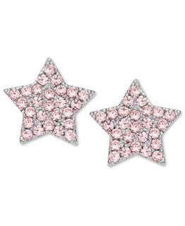 CRISLU Childrens Earrings, Platinum Over Sterling Silver Star Pink