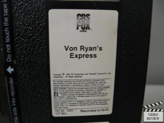Von Ryans Express VHS 1980 Magnetic Video Frank Sinatra Trevor Howard