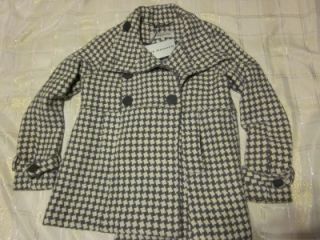 Steve Madden Houndstooth Double Breasted Coat Sz L