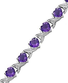 Sterling Silver Bracelet, Amethyst (13 ct. t.w.) and Diamond Accent