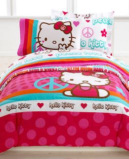 Hello Kitty Bedding, Peace Kitty 4 Piece Full Sheet Set  