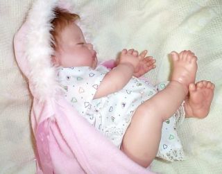 Beautiful Reborn Sleeping Baby Girl Doll Rooted Hair