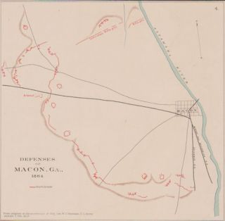 Macon Georgia 1864 Civil War Confederate Map Railroads