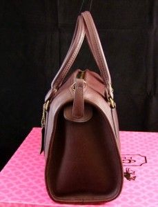 Vintage Coach Speedy Doctor Madison Burgundy Leather Satchel Hand Bag