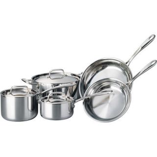 Tramontina 8 Piece 18/10 Stainless Steel TriPly Clad Cookware Set