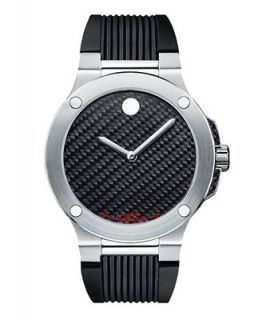 Movado Watch, Mens Automatic SE Extreme Black Rubber Strap 44mm