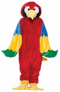 Parrot Mascot Adult Costume includes the head with see thru eye mesh