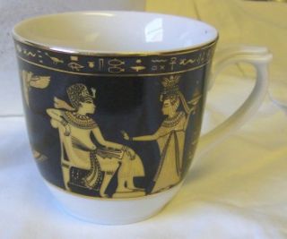 New Black Gold Pharaoh Fathi Mahmoud Coffee Tea Cups