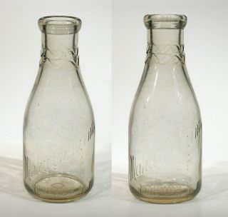 Vintage Mahwin Farms Mahwah New Jersey NJ Milk Bottle 1 Quart