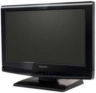 Angled front view of the Magnavox 19MF330B/F7 19 Inch 720p LCD HDTV