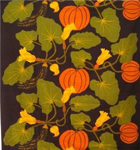 Marimekko Kumina Fabric 3 Yards Green Orange Pumpkin Brown
