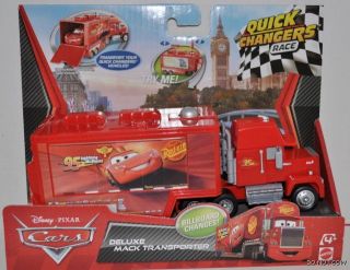 Pixar Cars 2 Quick Changers Race Deluxe Mack Transporter Truck
