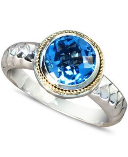 Balissima by Effy Collection Sterling Silver and 18k Gold Ring, Blue