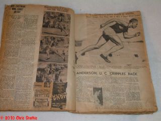 1936 Track Field Scrapbook Jesse Owens News Clipping