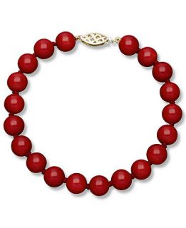 14k Gold Bracelet, Red Agate Strand Bracelet (80 ct. t.w.)   Bracelets