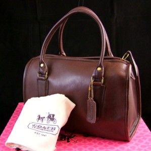 Vintage Coach Speedy Doctor Madison Burgundy Leather Satchel Hand Bag