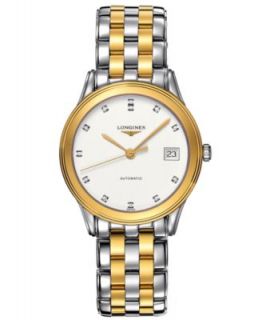 Longines Watch, Mens Swiss Automatic Flagship Diamond Accent Two Tone