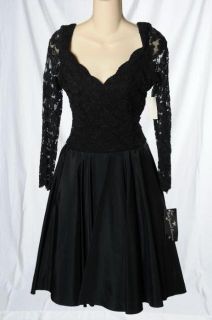 Vintage Molly Malloy Black Lace Full Princess Dress LBD 80s Party