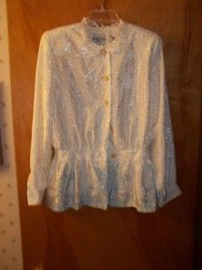 Andrea Gayle Petites 80s Vintage Crochet Collar Dressy Blouse Skirt
