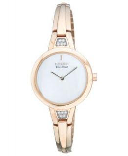 Citizen Watch, Womens Eco Drive Rose Gold Tone Stainless Steel Bangle