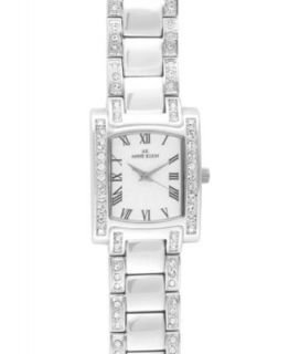 Anne Klein Watch, Womens Stainless Steel and Crystal Accent Bracelet