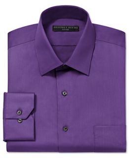 Geoffrey Beene Dress Shirt, Solid Sateen Fitted Long Sleeve Shirt