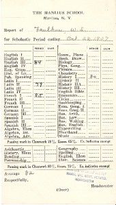 RARE 1927 The Manlius School Report Card Manlius NY