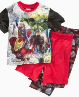 AME Kids Set, Boys or Little Boys Marvel Superheroes 3 Piece Pajamas