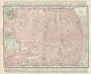 Antique Street Map of St. Louis Missouri