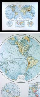 1900 Times Map   Physical World   Western Eastern Hemisphere America
