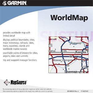 Garmin MapSource World Map Software CD ROM 010 10215 01 Worldmap Brand