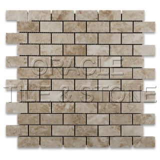 Cappuccino Marble Polished Mosaic Tile on Mesh