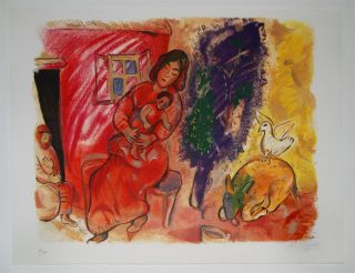 Marc Chagall Charles Sorlier Maternite Lithograph 1954 33 300 Hand
