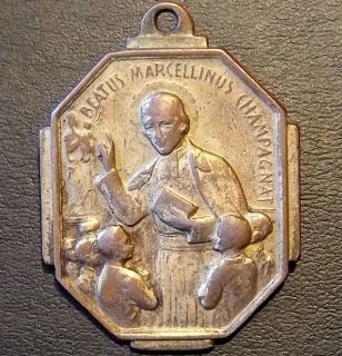 Antique Catholic Plaque Beatus Marcellinus Champagnat Miraculous