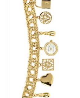 Anne Klein Watch, Womens Gold Tone Brass Chain Charm Bracelet 19mm 10
