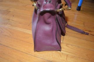 Authentic Chloe Marcie Plum Burgundy Calfskin Large Hobo Handbag Used