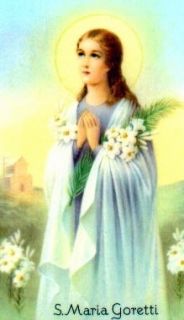 14kb jpg Saint Maria Goretti holy card, artist unknown