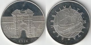 Malta 1976 4 Pounds Libras Plata BU Fort Manoel