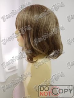 Short Wavy Light Brown Bob Fashion Japan Gal Cosplay Wig