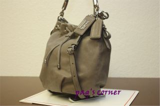 17762 Madison Pleated Leather Small Marielle Drawstring Purse Hand Bag